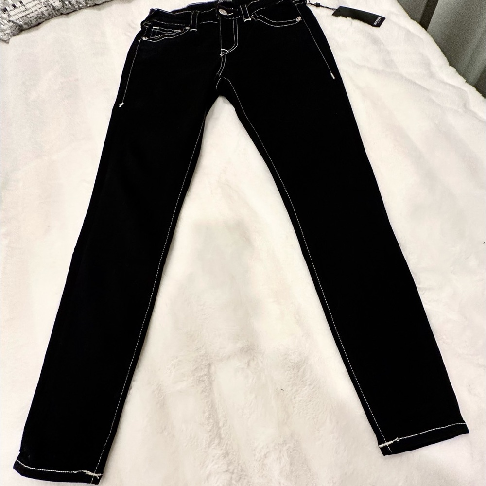 True Religion Jennie Curvy Mid Rise
Super Skinny Jeans Size 28 Black Women’s